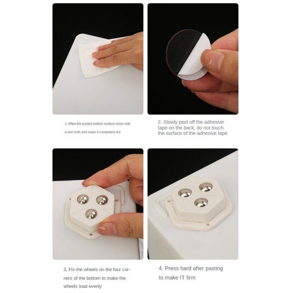 4 Pcs Pentagon Mini Caster Wheels-Health, Fitness & Nutrition Books-Muaazon Store-19378