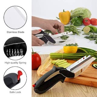 4 in 1 Stainless Steel Multi Functional Kitchen Vegetable Clever Cutter (Multicolor, Pack of 1)-Kitchen Knives & Knife Sets-Muaazon Store-16748