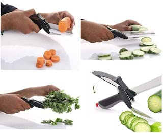 4 in 1 Stainless Steel Multi Functional Kitchen Vegetable Clever Cutter (Multicolor, Pack of 1)-Kitchen Knives & Knife Sets-Muaazon Store-16748