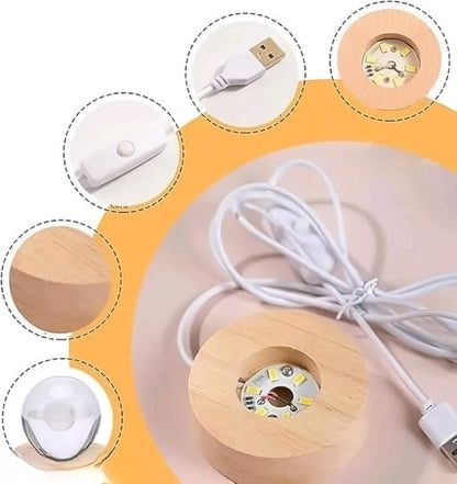 Charkee 0.5W 3D Crystal Ball Night Lamp-Bulbs-Muaazon Store-8354