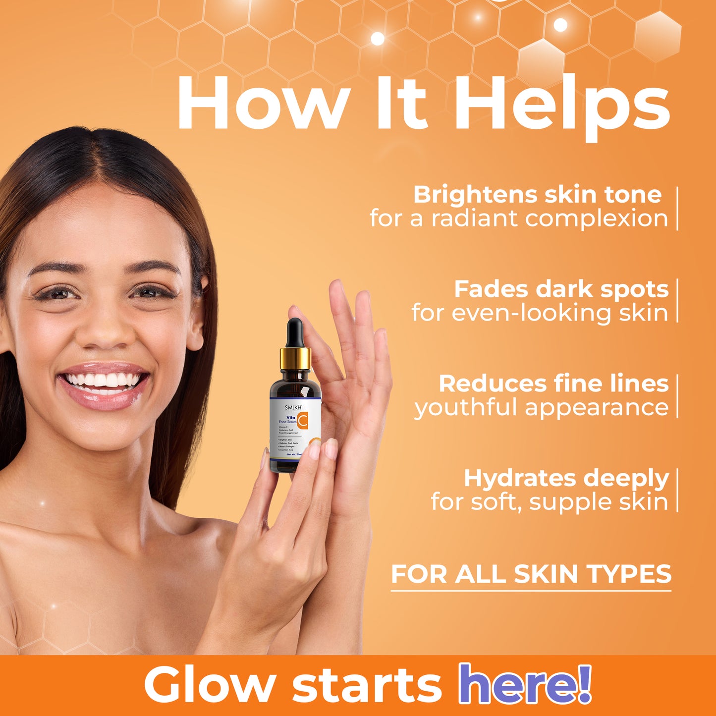 10% Vitamin C Serum for Dark Spots Corrector 30ml Pack Of-1