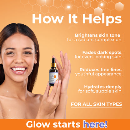 10% Vitamin C Serum for Dark Spots Corrector 30ml Pack Of-1-Creams, Gels & Sprays-Muaazon Store-20028