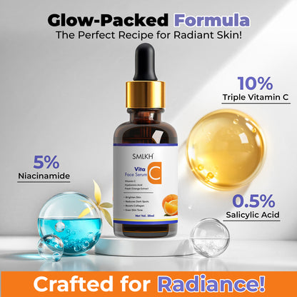 10% Vitamin C Serum for Dark Spots Corrector 30ml Pack Of-1-Creams, Gels & Sprays-Muaazon Store-20028