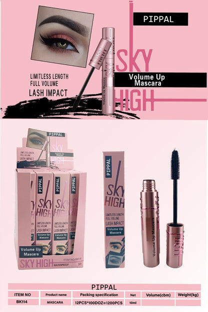 Pippal Sky High Eyeliner 1 Pcs with Mascara Ultra Volume Up Volumizing Mascara for Bold And Dramatic Lashes Long Lasting Waterproof 10Gm (Pack of 1)-Mascara-Muaazon Store-6255