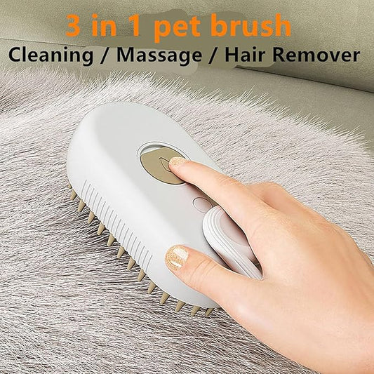 Steam Brush for Dog Cat 3 in 1 Water Brush for Dogs Silicone Massage Dog Comb Electric Multifunctional Water Brush Spa for Dogs USB Rechargeable Steamy Brush for Pets-Pet Beds-Muaazon Store-18279