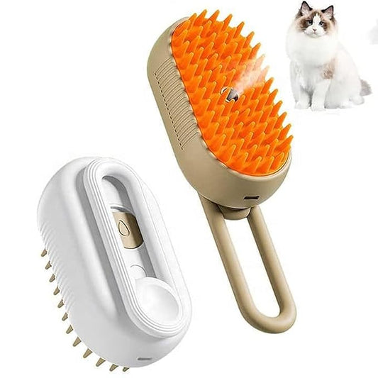 Steam Brush for Dog Cat 3 in 1 Water Brush for Dogs Silicone Massage Dog Comb Electric Multifunctional Water Brush Spa for Dogs USB Rechargeable Steamy Brush for Pets-Pet Beds-Muaazon Store-18279